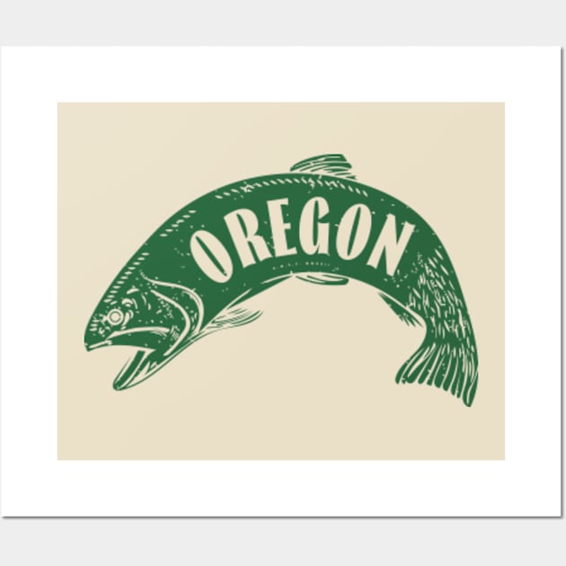 Oregon Fish Wordmark (Green)